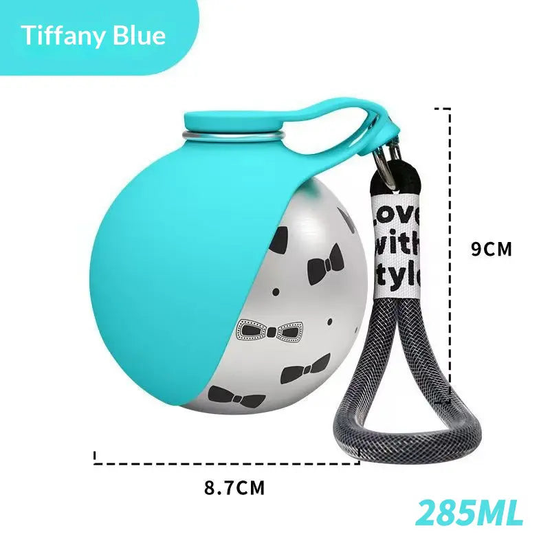 TrailSip 10oz Stainless Steel Dog Water Bottle – Portable 2-in-1 Travel Bottle with Foldable Bowl