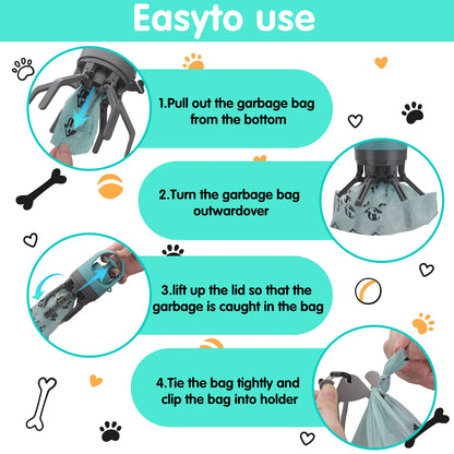 CleanWalk Portable Dog Poop Scooper – Travel Waste Pickup Tool with Built-In Bag Holder
