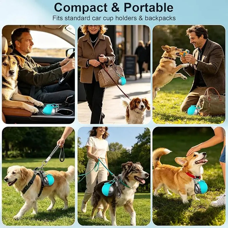 TrailSip 10oz Stainless Steel Dog Water Bottle – Portable 2-in-1 Travel Bottle with Foldable Bowl