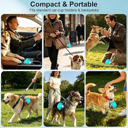 TrailSip 10oz Stainless Steel Dog Water Bottle – Portable 2-in-1 Travel Bottle with Foldable Bowl