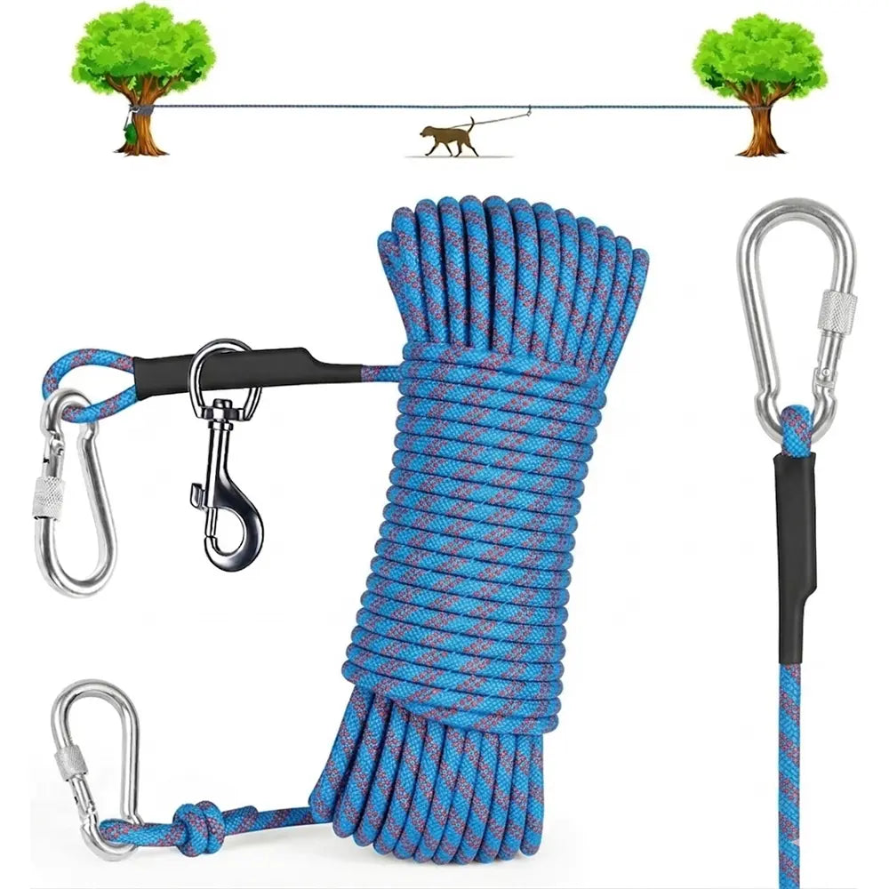 CampRun 50ft Dog Tie-Out Cable – Portable Outdoor Lead System for Yard, Camping & Travel