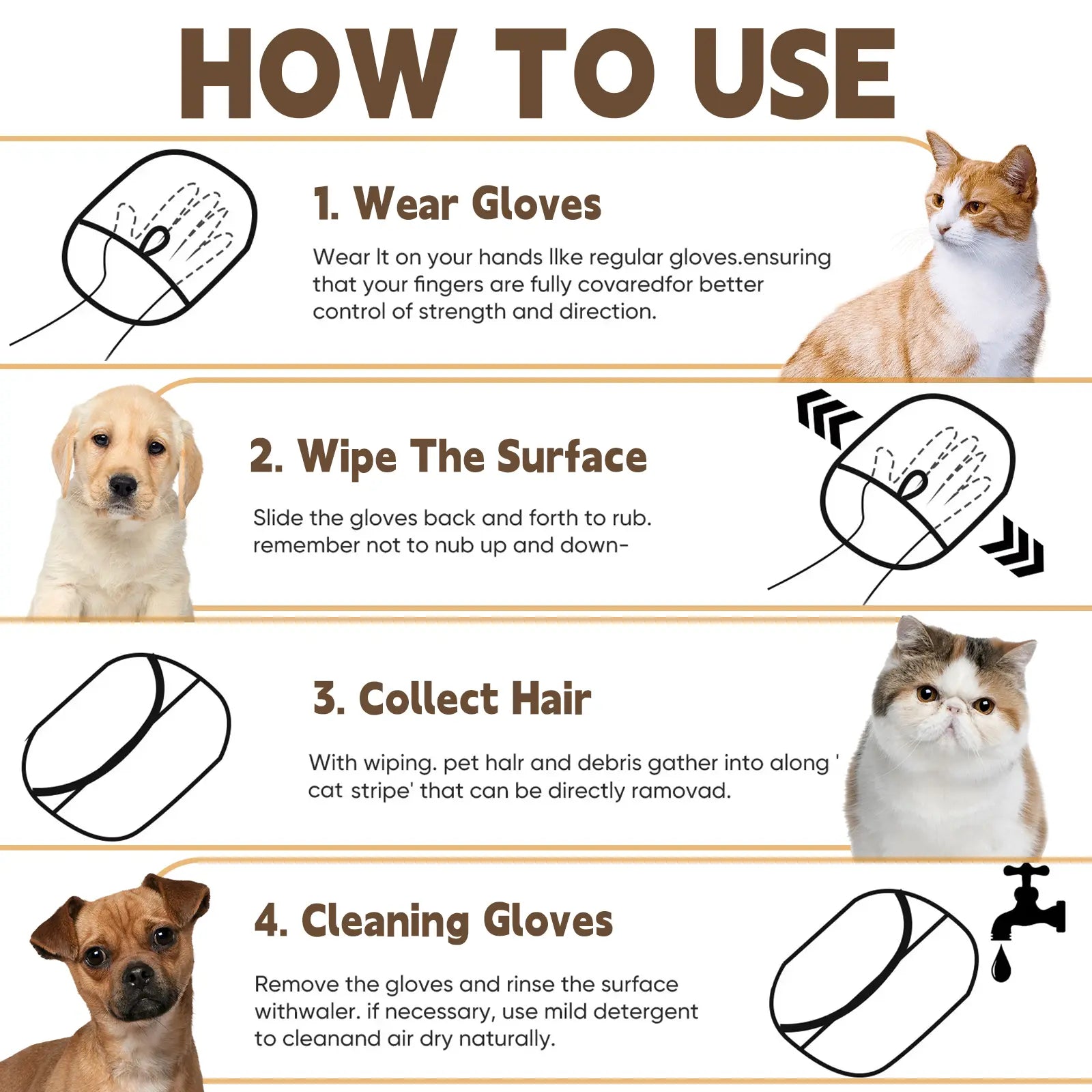 FurLift Electrostatic Pet Hair Removal Glove – Reusable Two-Way Mitt for Furniture & Grooming