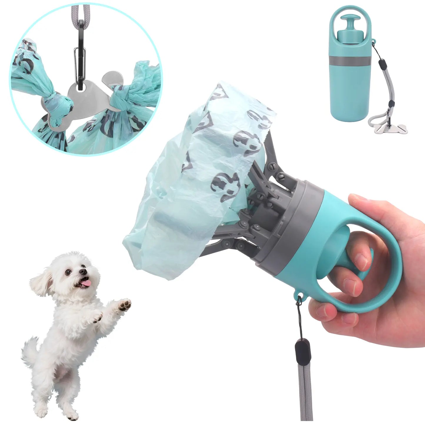 CleanWalk Portable Dog Poop Scooper – Travel Waste Pickup Tool with Built-In Bag Holder