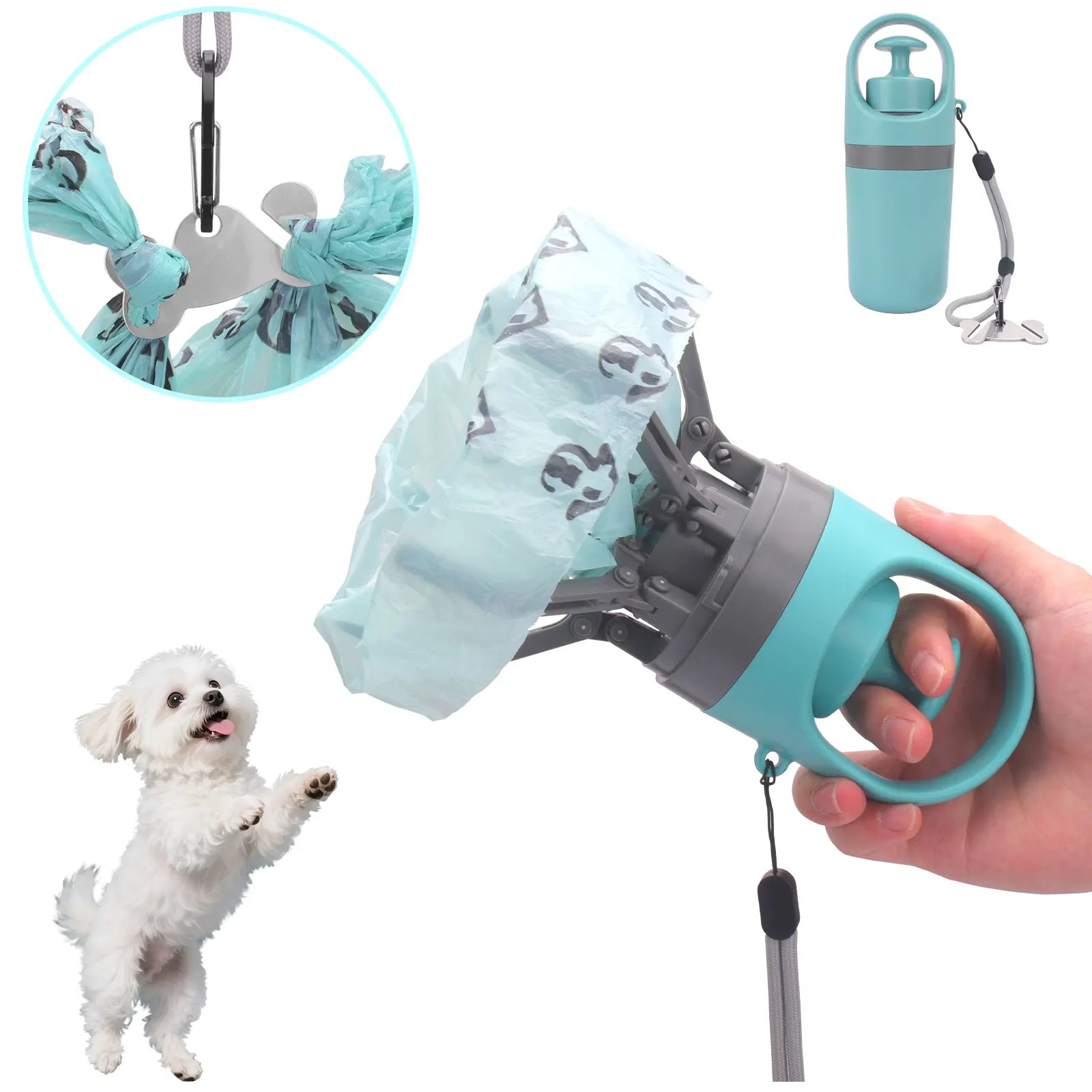 CleanWalk Portable Dog Poop Scooper – Travel Waste Pickup Tool with Built-In Bag Holder