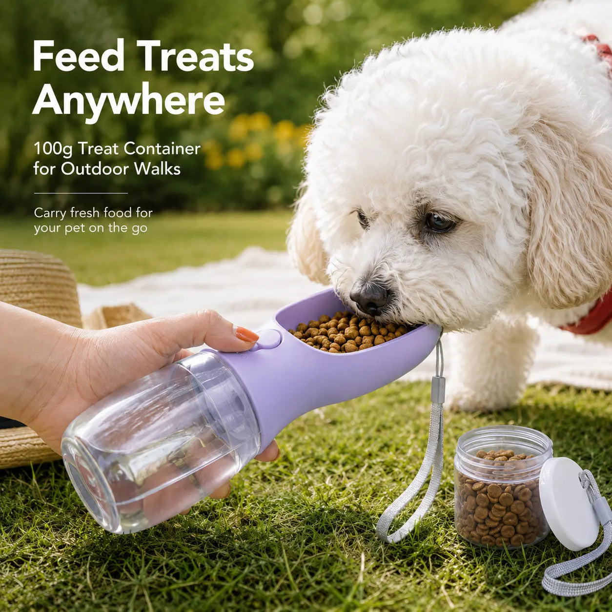 TrailBowl Portable Dog Water Bottle – Leak-Resistant Dispenser with Food Container