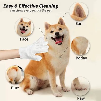 FreshPaw 20-Pack Pet Cleaning Glove Wipes – Coconut Oil Grooming Wipes for Dogs & Puppies