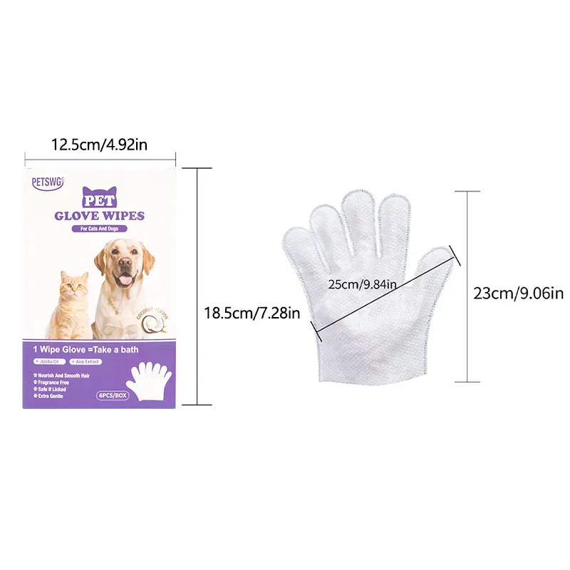 FreshPaw 20-Pack Pet Cleaning Glove Wipes – Coconut Oil Grooming Wipes for Dogs & Puppies
