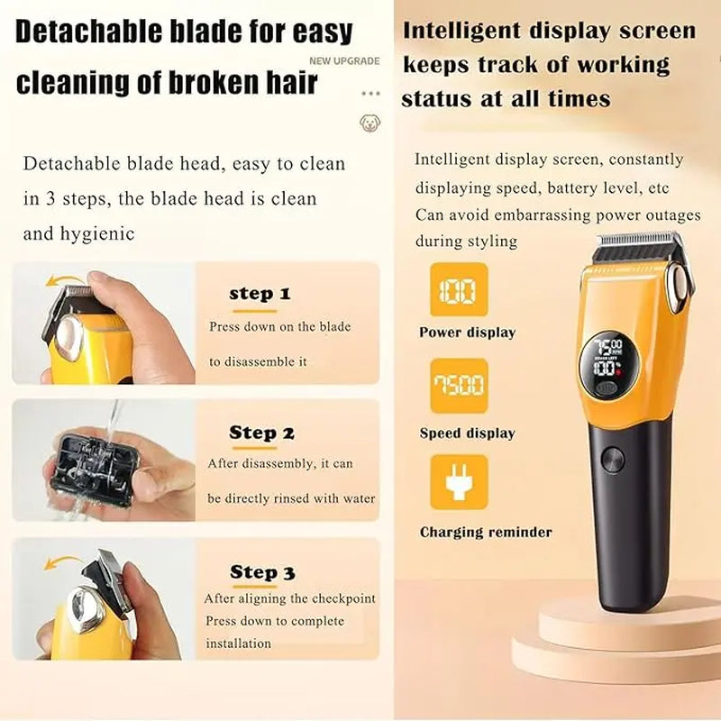 TrimPro Cordless Dog Grooming Kit – Rechargeable Low-Noise Clippers with 6 Guide Combs