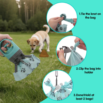 CleanWalk Portable Dog Poop Scooper – Travel Waste Pickup Tool with Built-In Bag Holder