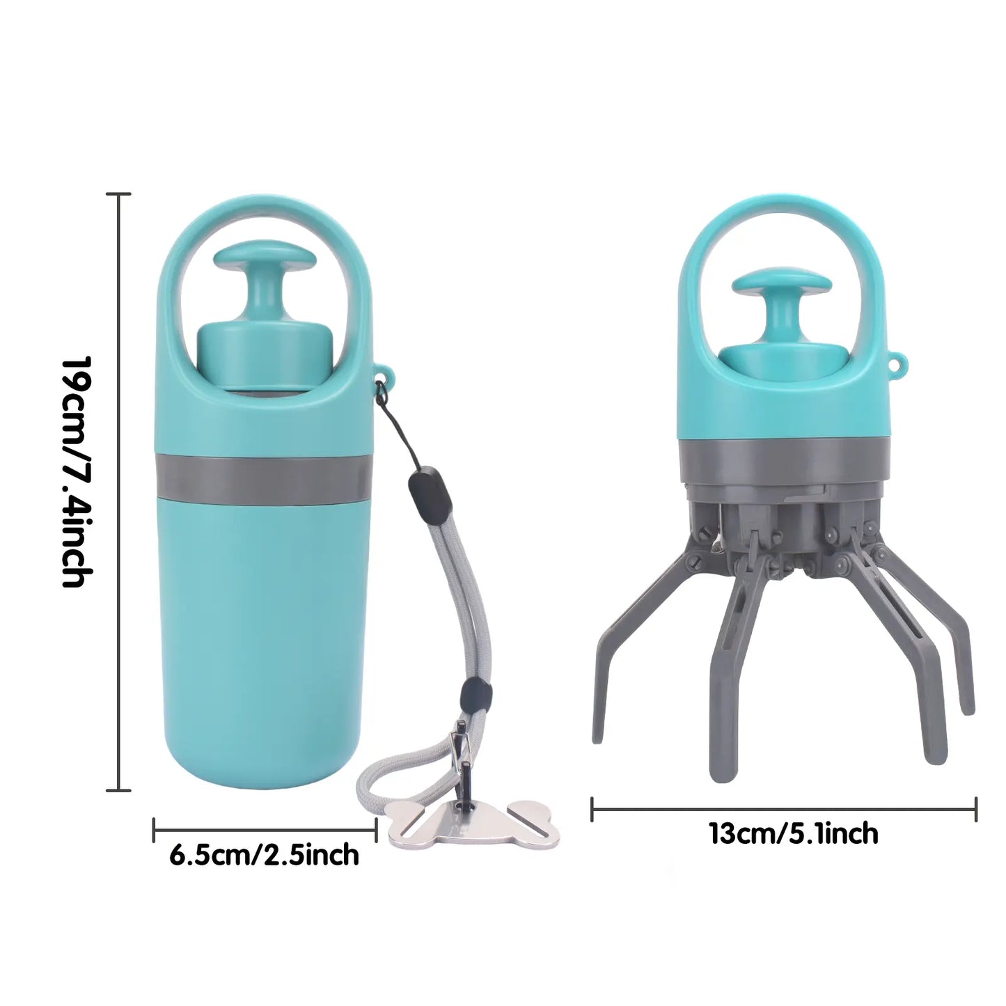 CleanWalk Portable Dog Poop Scooper – Travel Waste Pickup Tool with Built-In Bag Holder