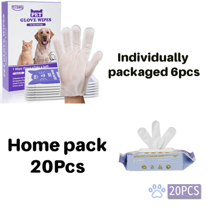 FreshPaw 20-Pack Pet Cleaning Glove Wipes – Coconut Oil Grooming Wipes for Dogs & Puppies