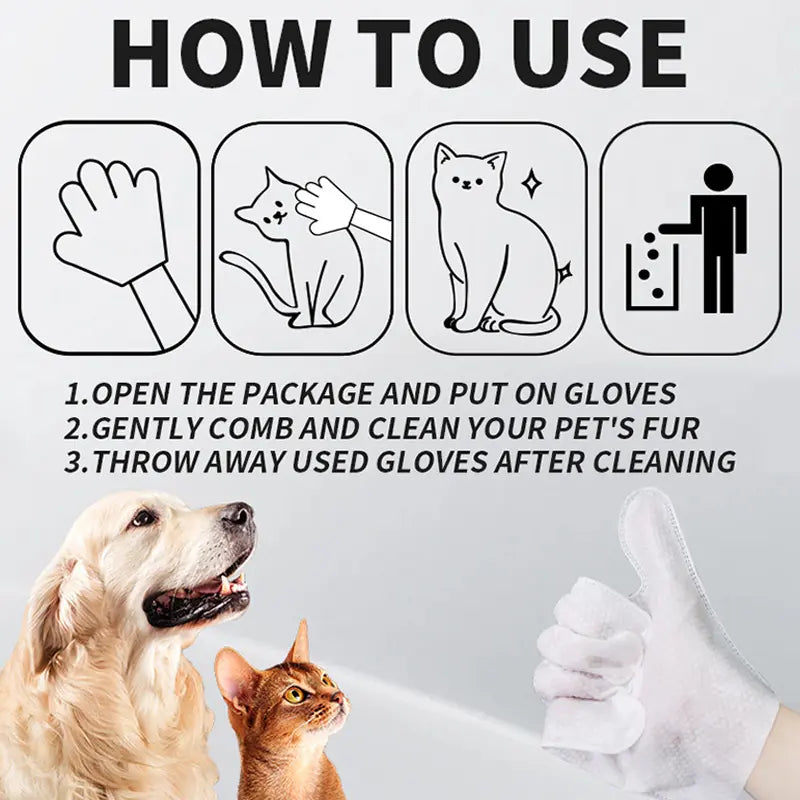 FreshPaw 20-Pack Pet Cleaning Glove Wipes – Coconut Oil Grooming Wipes for Dogs & Puppies