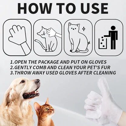FreshPaw 20-Pack Pet Cleaning Glove Wipes – Coconut Oil Grooming Wipes for Dogs & Puppies