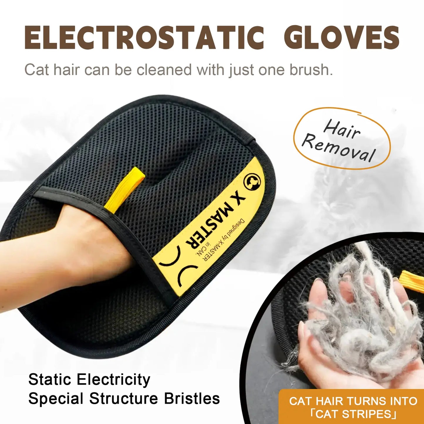 FurLift Electrostatic Pet Hair Removal Glove – Reusable Two-Way Mitt for Furniture & Grooming