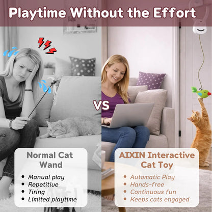 PurrMotion 360° Rechargeable Cat Teaser Toy – Interactive Door-Mounted Cat Toy with Adjustable String & USB-C Charging